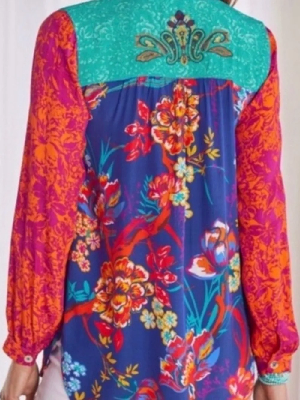 Soft Surroundings Hermosa Patchwork Embroidered top - Picture 4 of 15